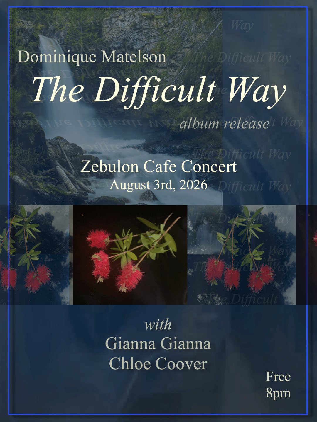 Poster for August 3rd Album Release concert at Zebulon in Los Angeles, CA